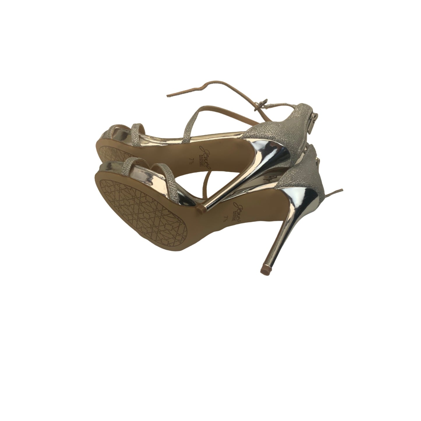 Badgley Mischka Silver Jewel Gorgeous High Heel Sandals. Sz 7.5