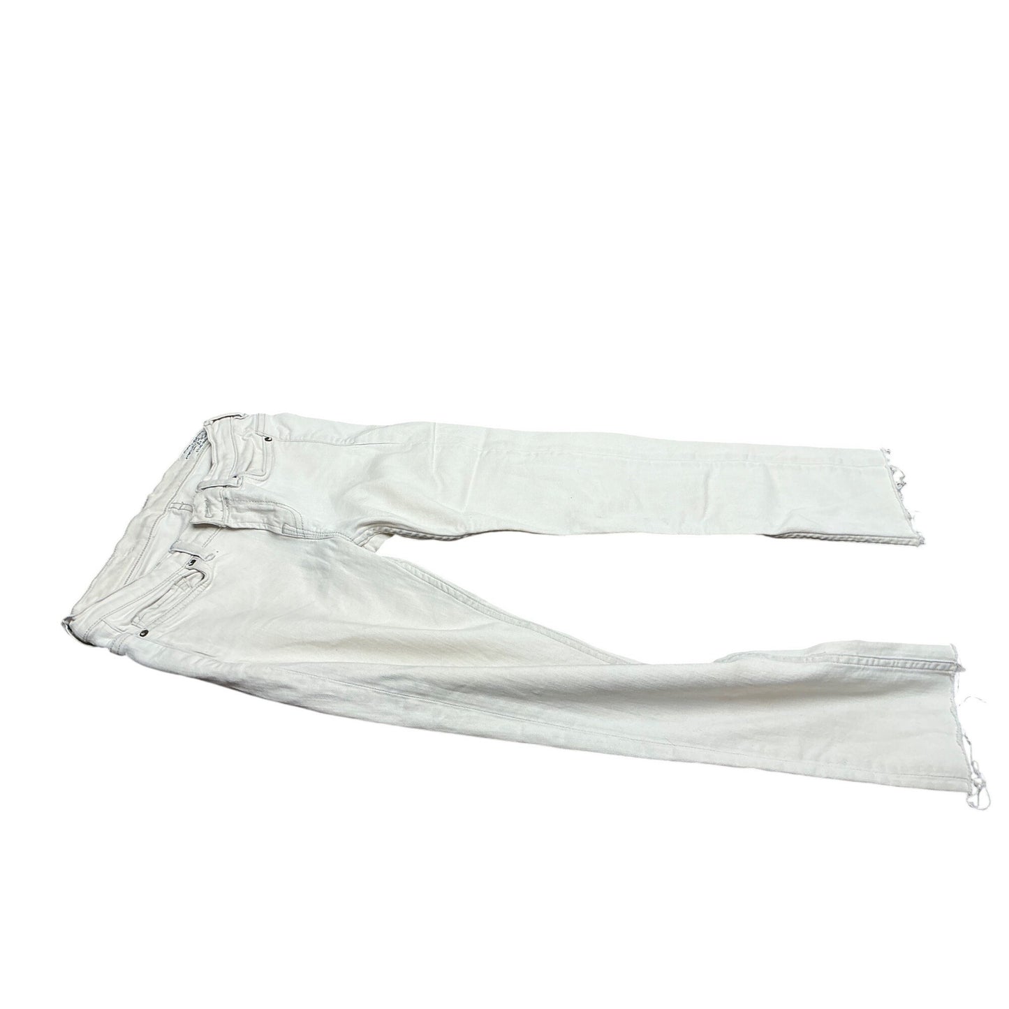 AllSaints White Distressed Skinny Jeans Raw Hem Stretch Denim Sz 27