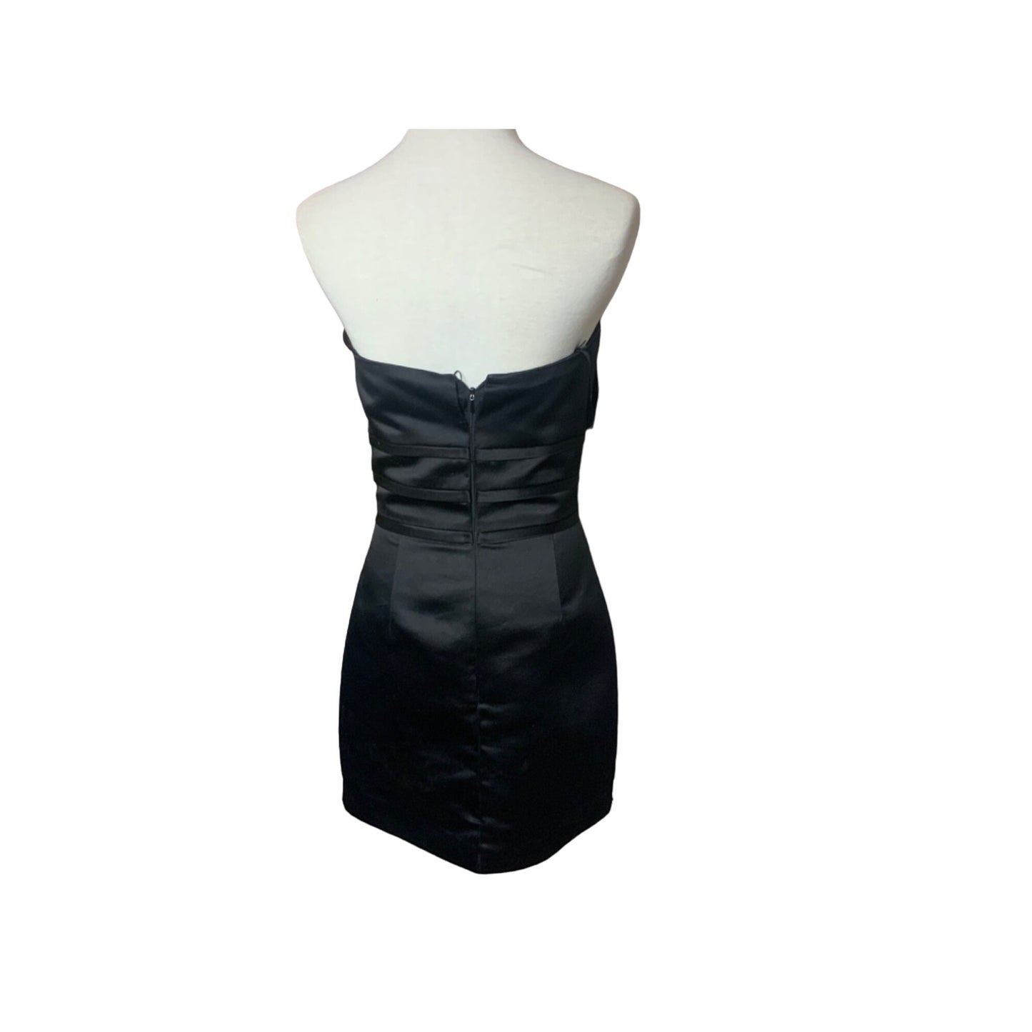 White House Black Market Strapless Pleated Cocktail Dress Black Sz 2
