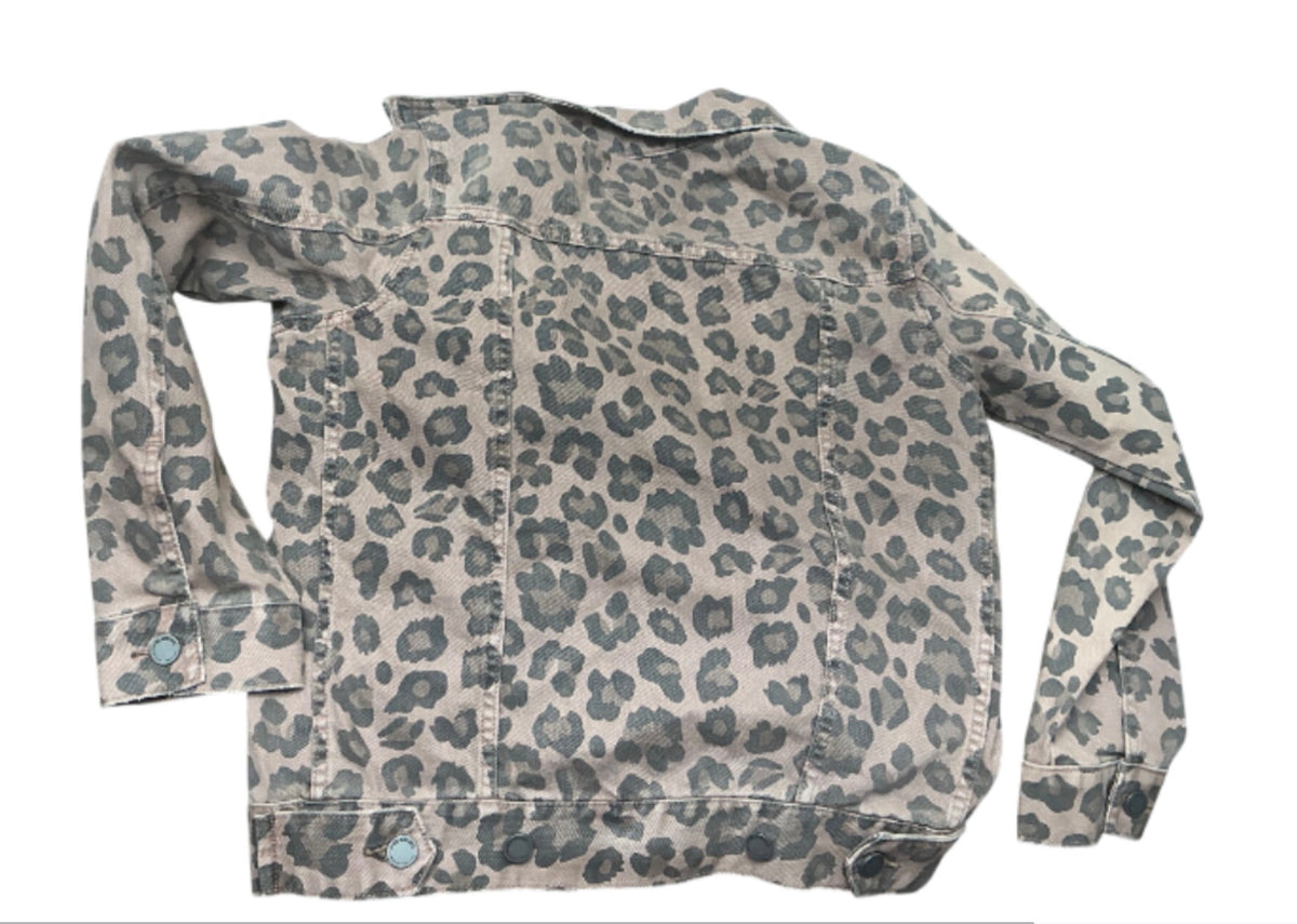 BLANKNYC leopard print denim jacket size XS back