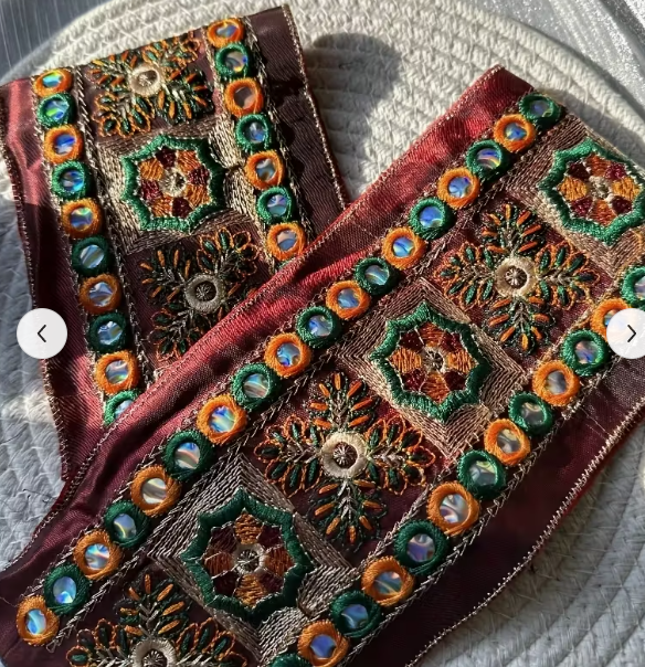 Boho jewel embroidered trim embellishment