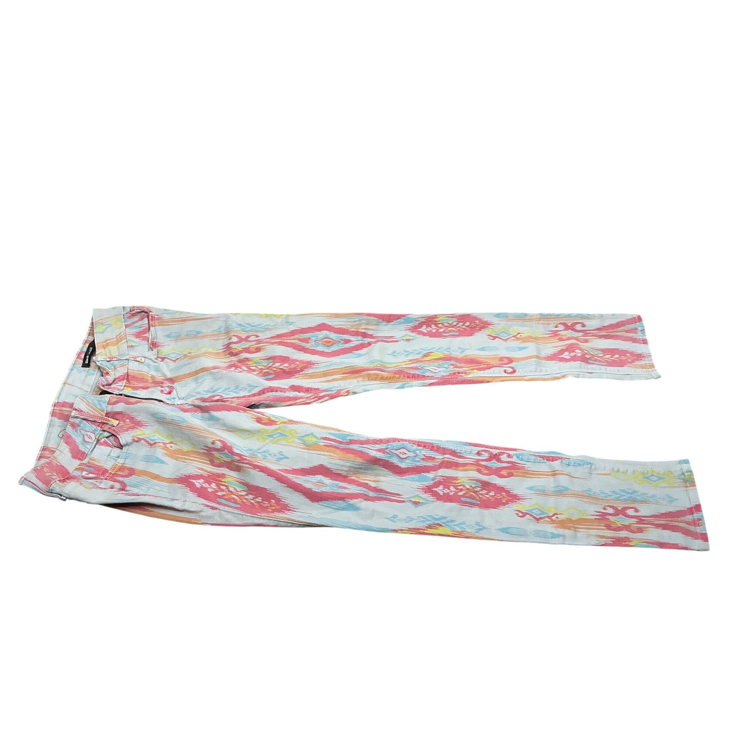 Black Orchid Abstract Print Skinny Jeans | Multicolor Pastel | Size 28
