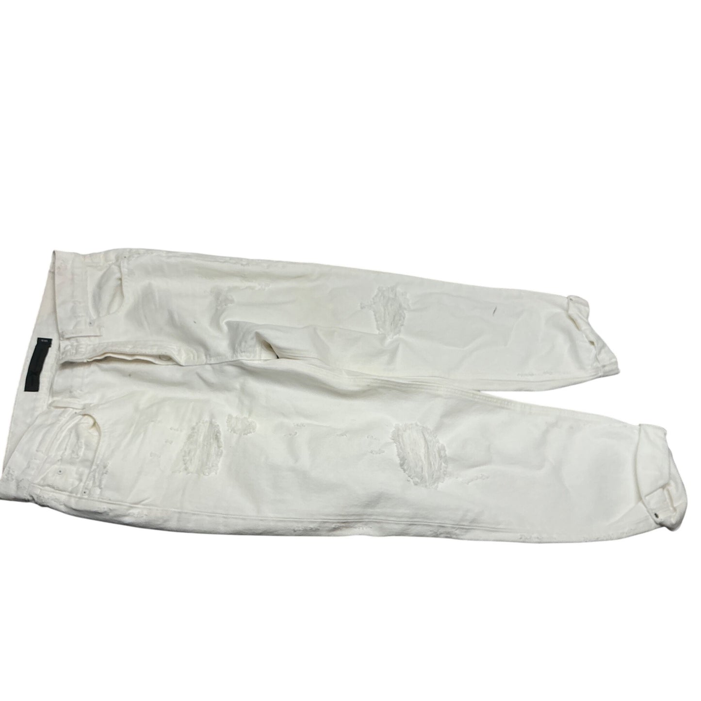 Alexander Wang White Distressed Jeans Button Fly Straight Leg Denim Pants Sz 28