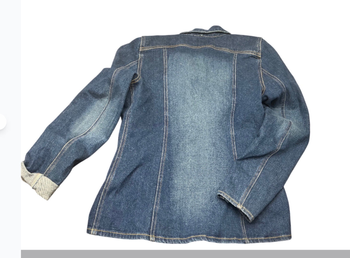 Karen Kane denim blazer jacket size M back