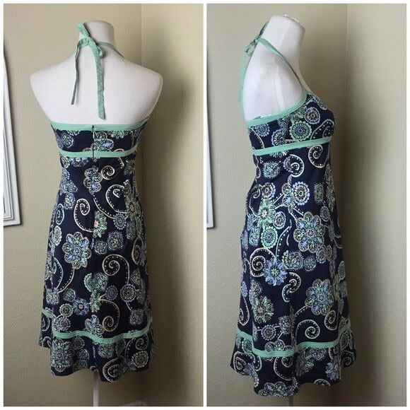 Ann Taylor LOFT Sleeveless Paisley Halter Sundress SZ 4P