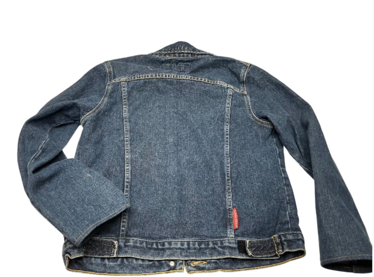 Roxy denim jacket back on white background