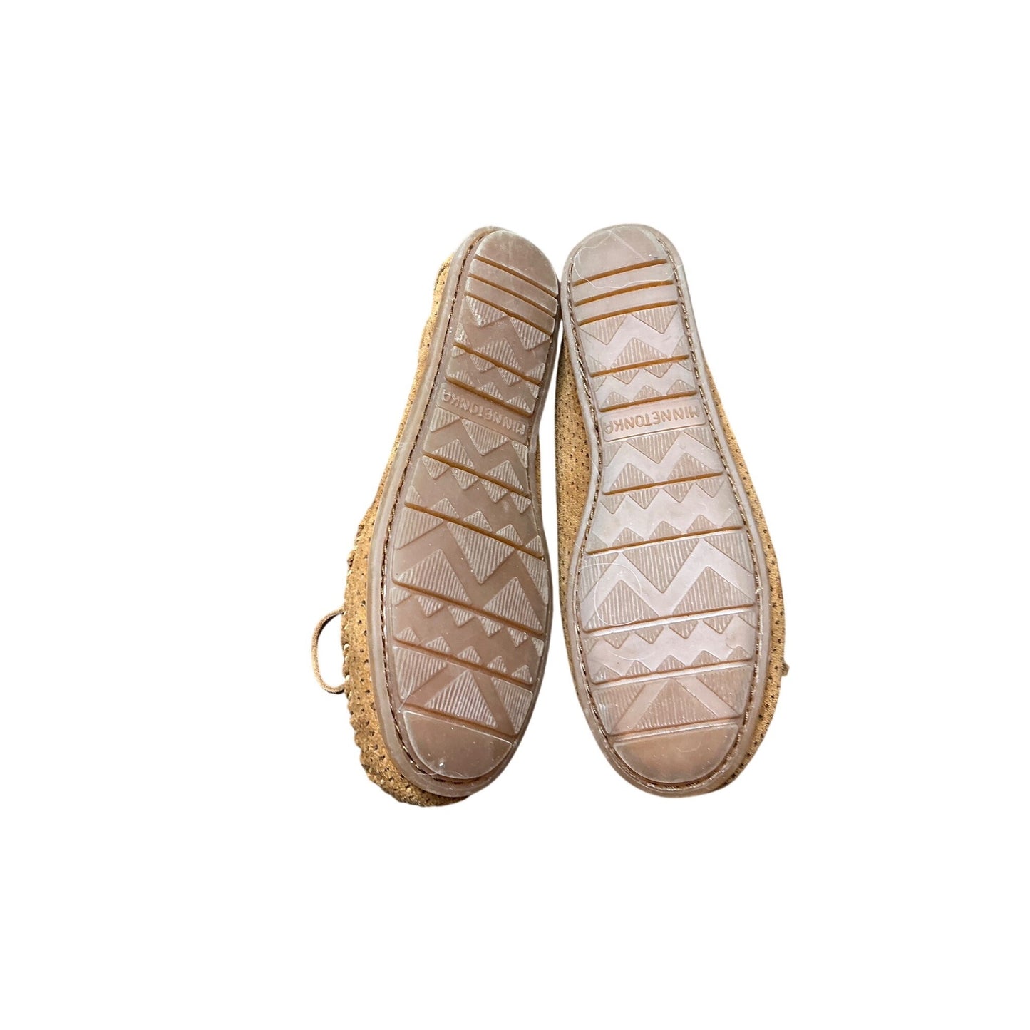 Minnetonka Brown Perforated Suede Moccasin Flats Women’s Size