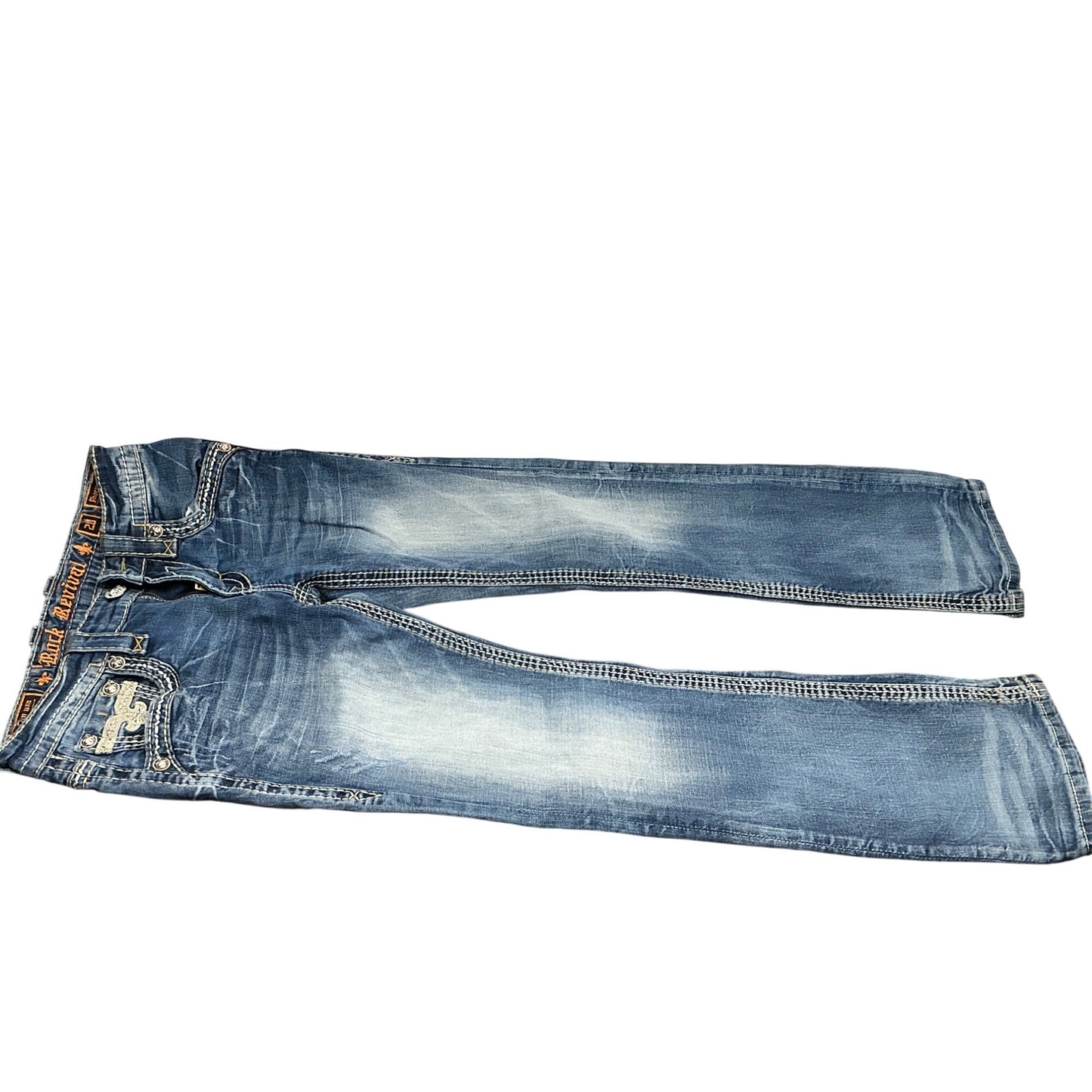Rock Revival Bootcut Jeans Embroidered Flap Pockets Size 25