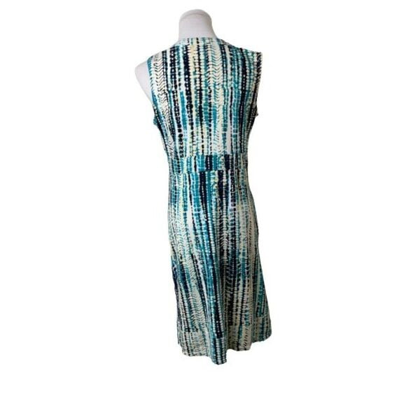 Calvin Klein Jeans Blue Abstract Print Sleeveless V-Neck Dress SZ S
