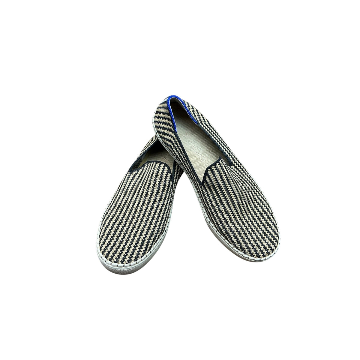 Rothy’s Women’s Striped Knit Pointed Toe Flats Black White Size 8