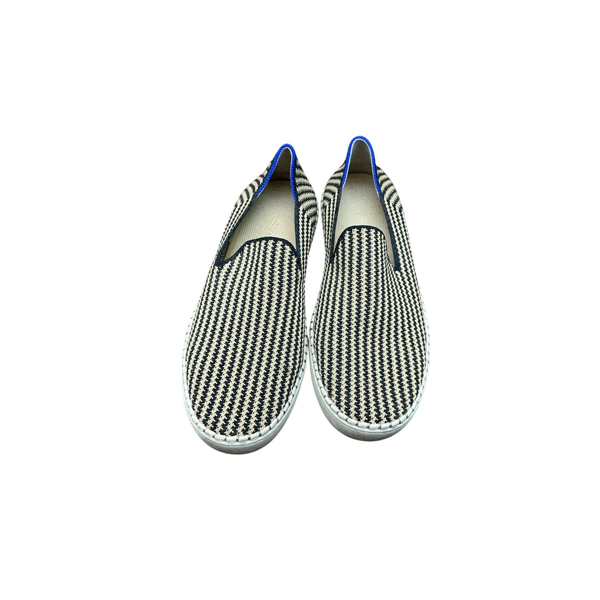 Rothy’s Women’s Striped Knit Pointed Toe Flats Black White Size 8