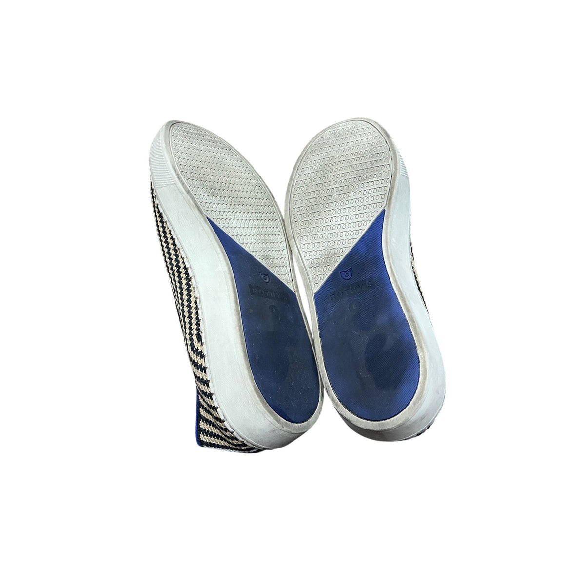 Rothy’s Women’s Striped Knit Pointed Toe Flats Black White Size 8