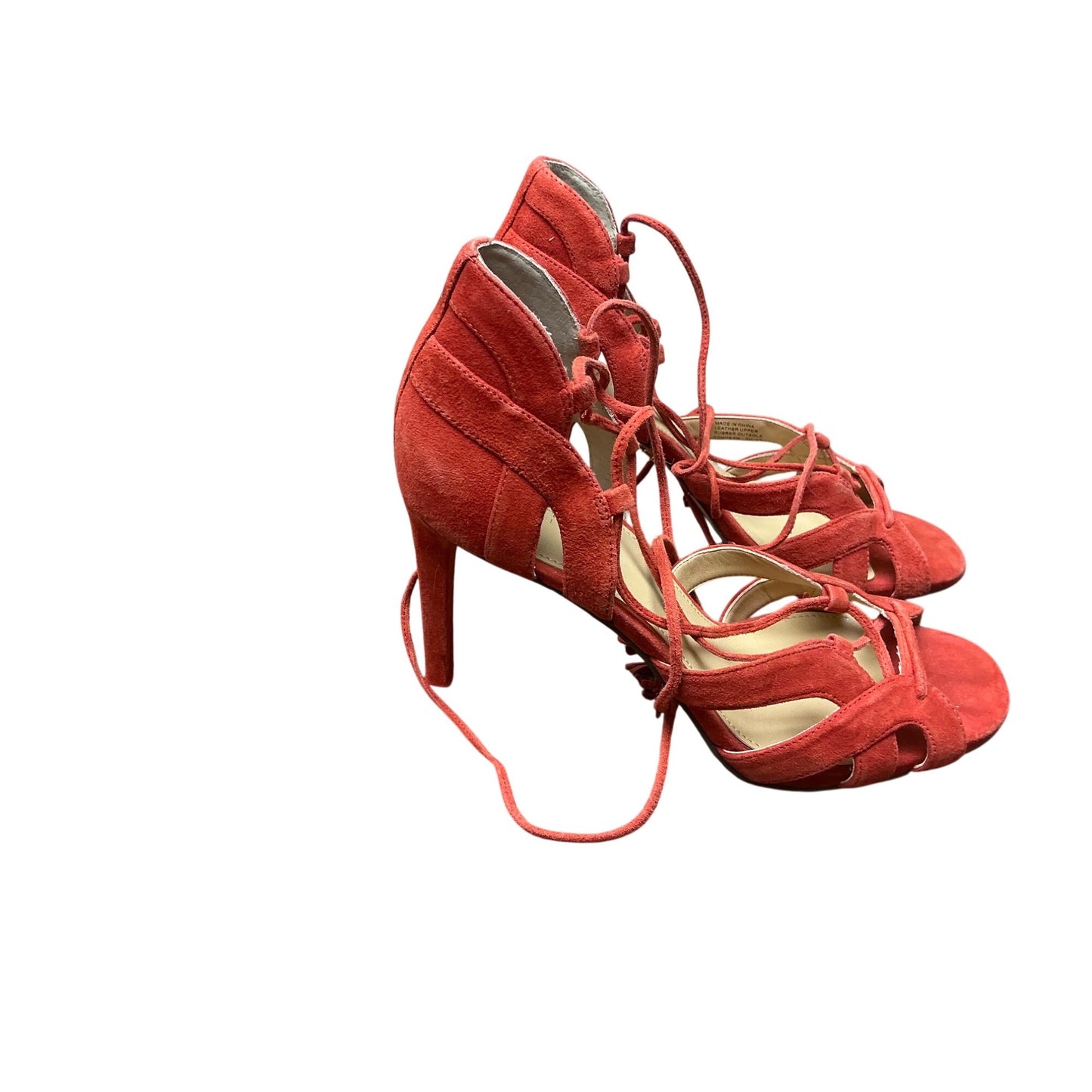 Michael Kors Coral Lace Up Heels Strappy Sandals Suede Stiletto Size 5.5