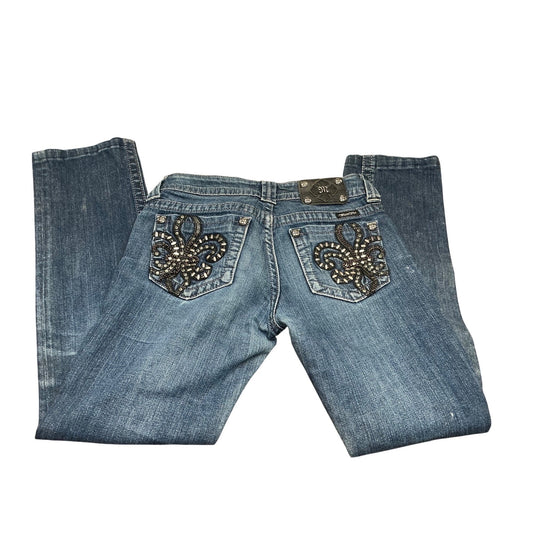 Miss Me Fleur De Lis Embellished Pocket Bootcut Jeans Women’s Size 28