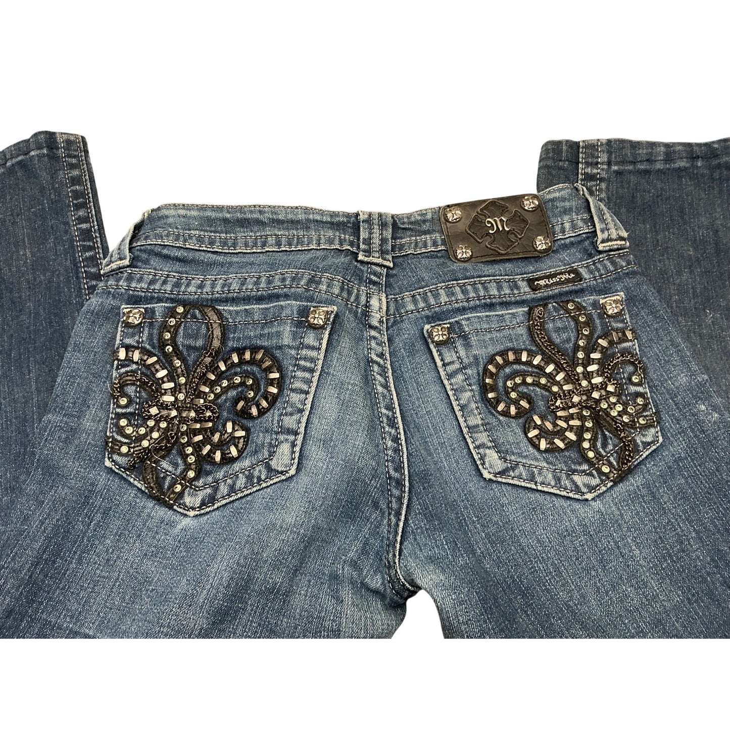 Miss Me Fleur De Lis Embellished Pocket Bootcut Jeans Women’s Size 28