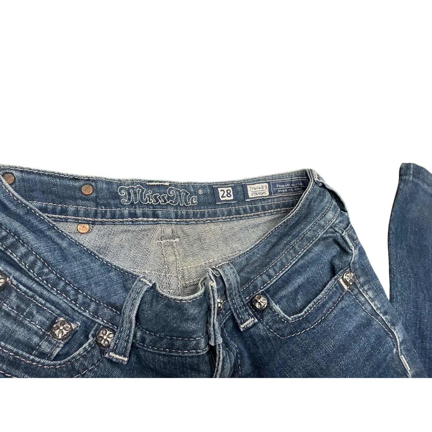 Miss Me Fleur De Lis Embellished Pocket Bootcut Jeans Women’s Size 28