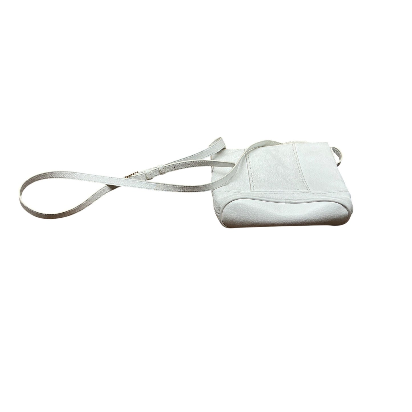 Cole Haan White Pebbled Leather Crossbody Shoulder Bag Adjustable Strap