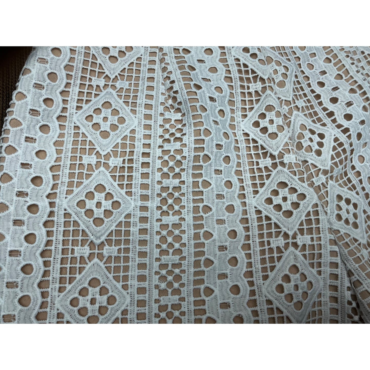 Endless Rose Lace Crochet Shorts Cream Beige Boho High Waist Lined Women’s S
