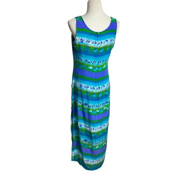 Maggie London Multi-Color Maxi Dress. Size 6