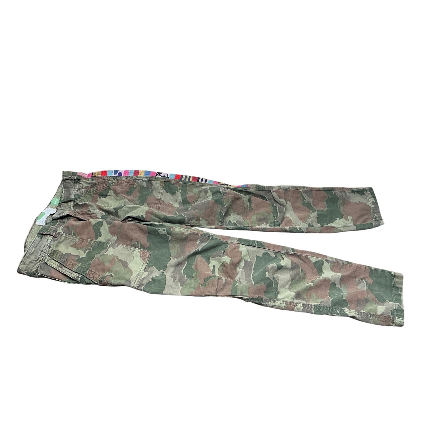 Anthropologie The Wanderer Camo Pants Embroidered Side Stripe Utility Skinny Jeans Size 25