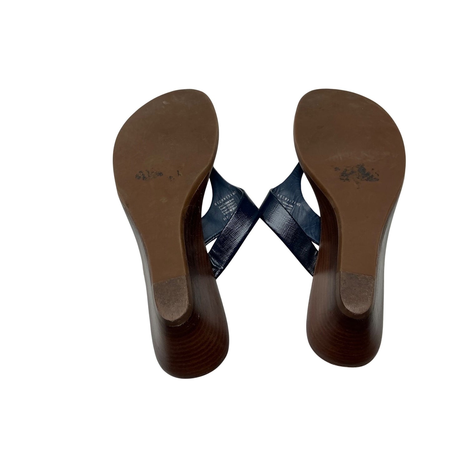 Tory Burch Navy Leather Thong Sandals | Classic Logo Flip Flops Size 7