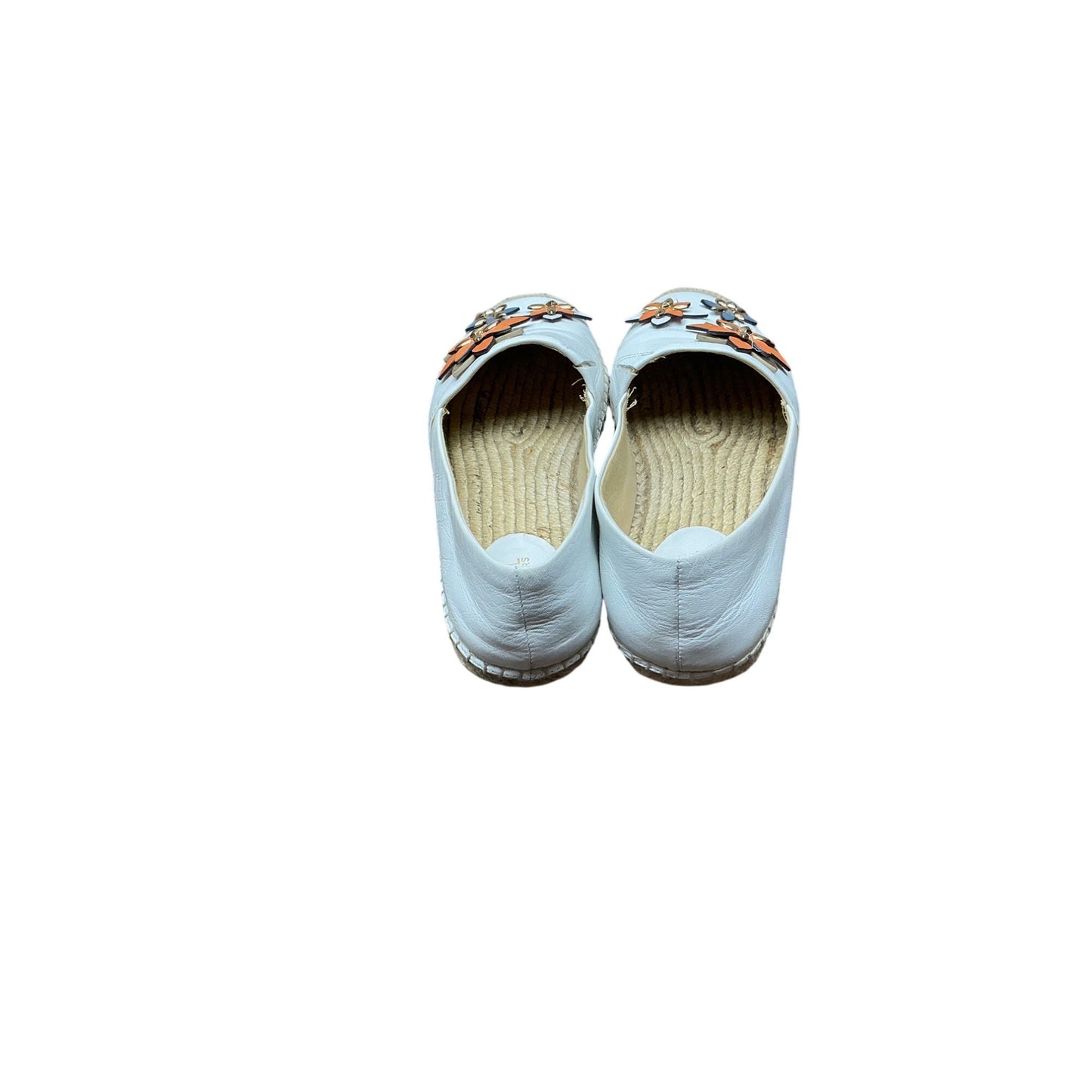 Michael Kors Floral Leather Espadrille Flats Blue Slip On Shoes Sz 5M