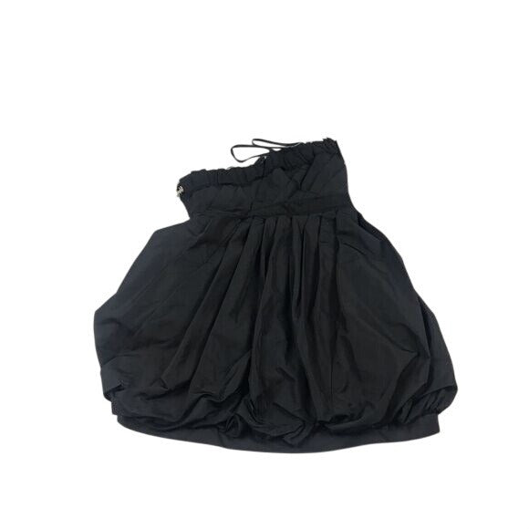 BCBG Max Azria Black Strapless Bubble Hem Cocktail Dress Beaded Trim Sz 0