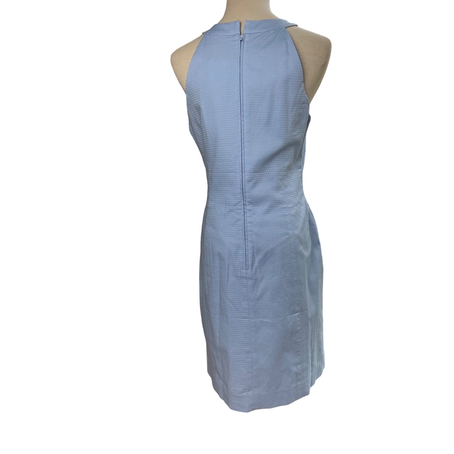 NWT Lilly Pulitzer Blue Embroidered Sheath Dress Beaded Halter Keyhole Sz 6