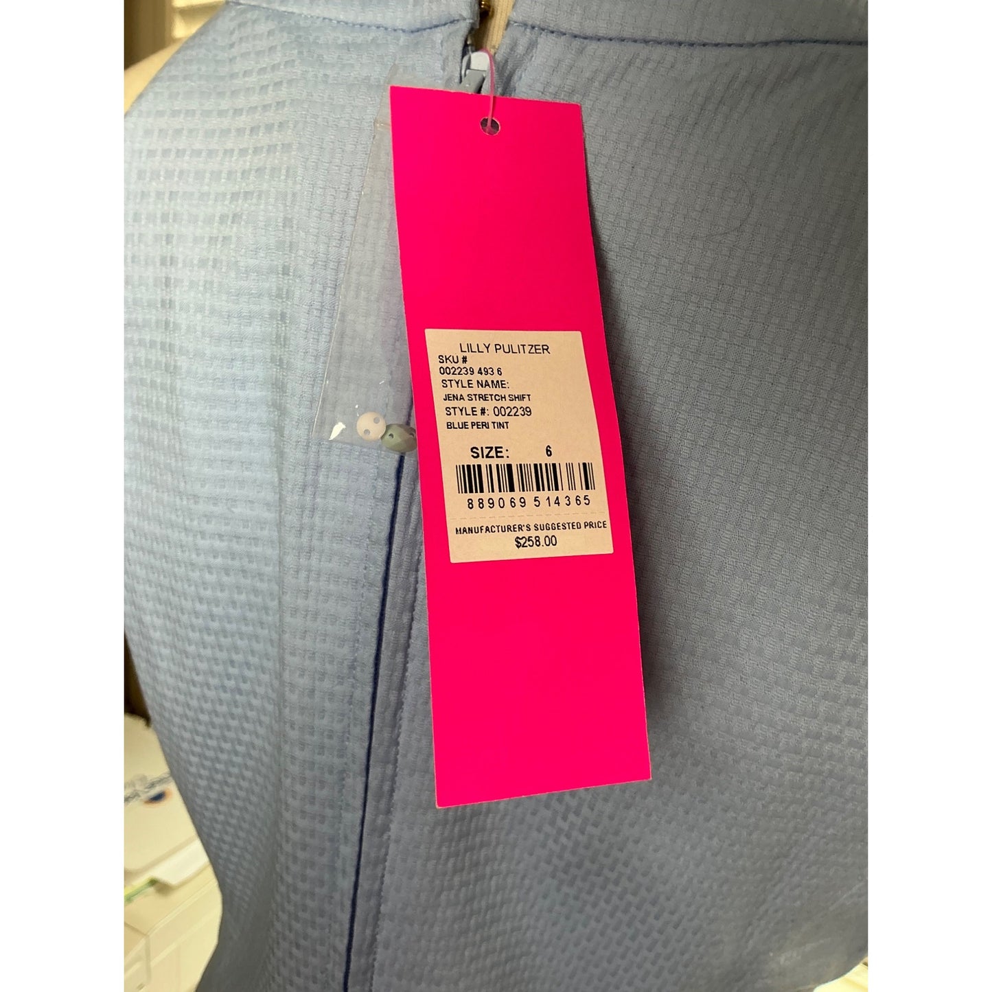 NWT Lilly Pulitzer Blue Embroidered Sheath Dress Beaded Halter Keyhole Sz 6
