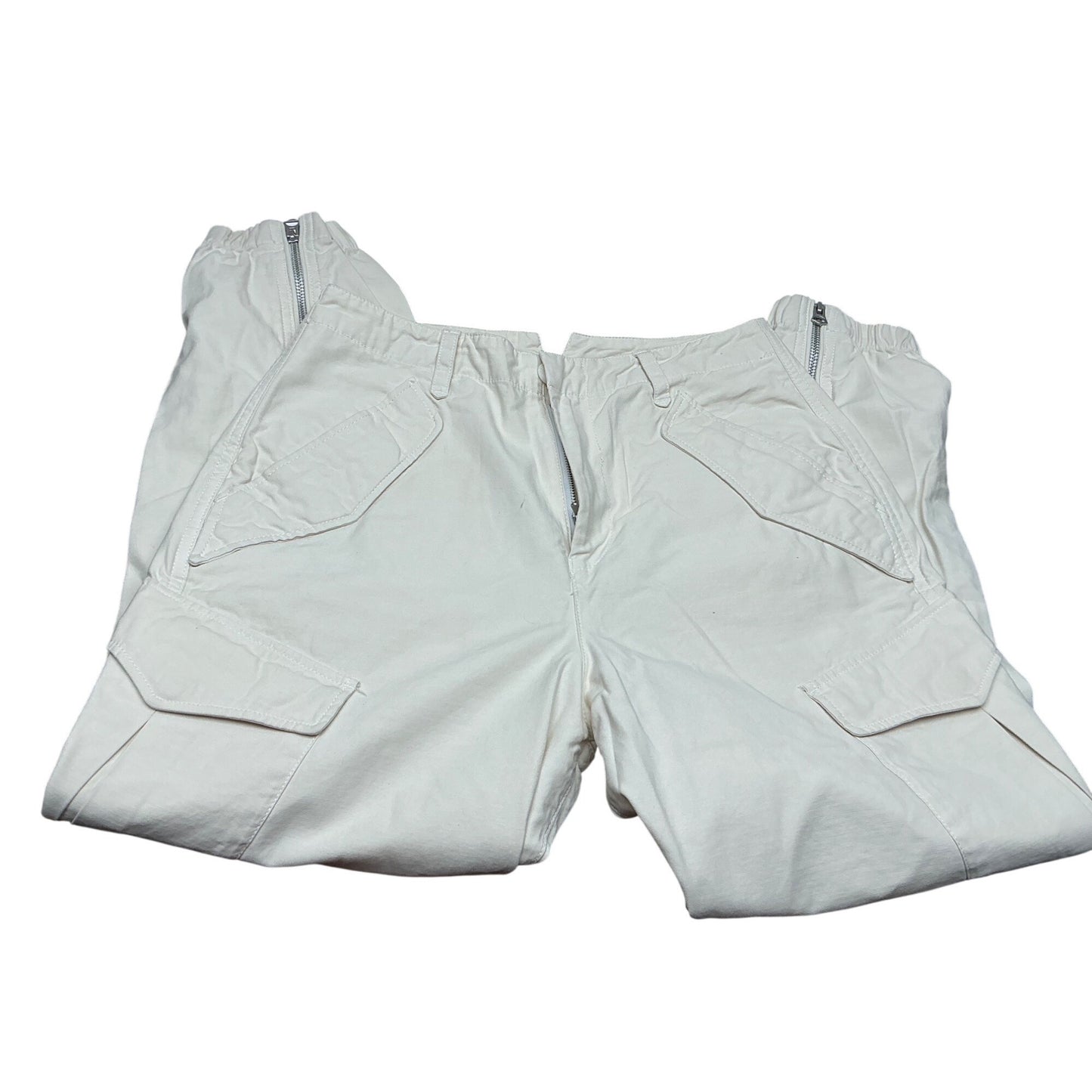 Rag & Bone Ivory Utility Cargo Pants Zip Ankle Cotton Stretch Size 26