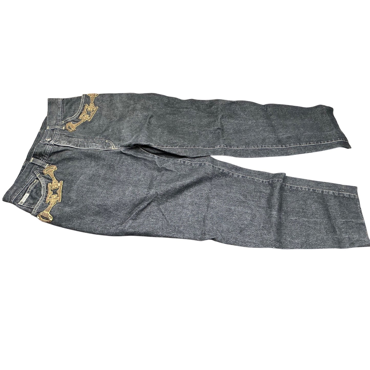 Escada Sport Dark Wash Straight Leg Designer Jeans Contrast Stitch Denim Pants  Sz 42