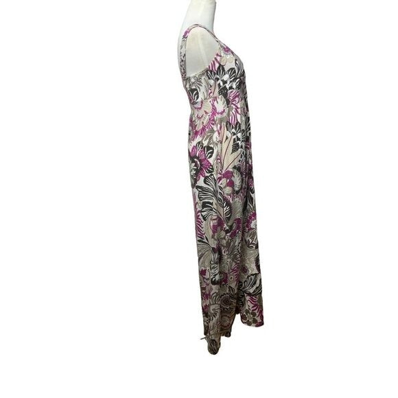 Ann Taylor Pink Floral V-Neck Maxi Dress – Size S