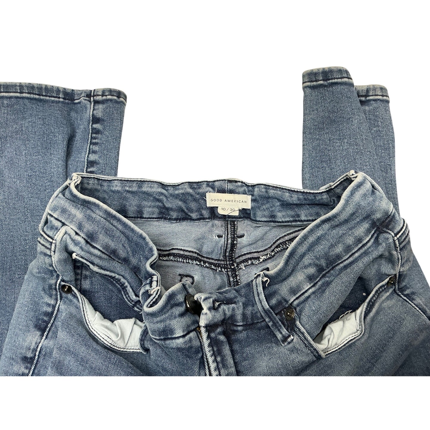 Good American Blue Skinny Jeans High Rise Stretch Denim Women’s Size 10/30