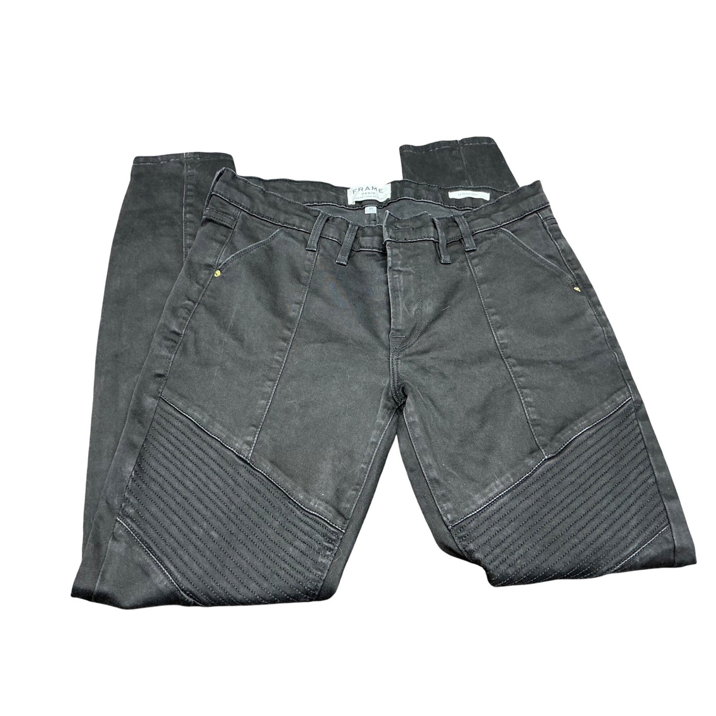 Frame Le Skinny Biker Black Moto Skinny Jeans Size 30