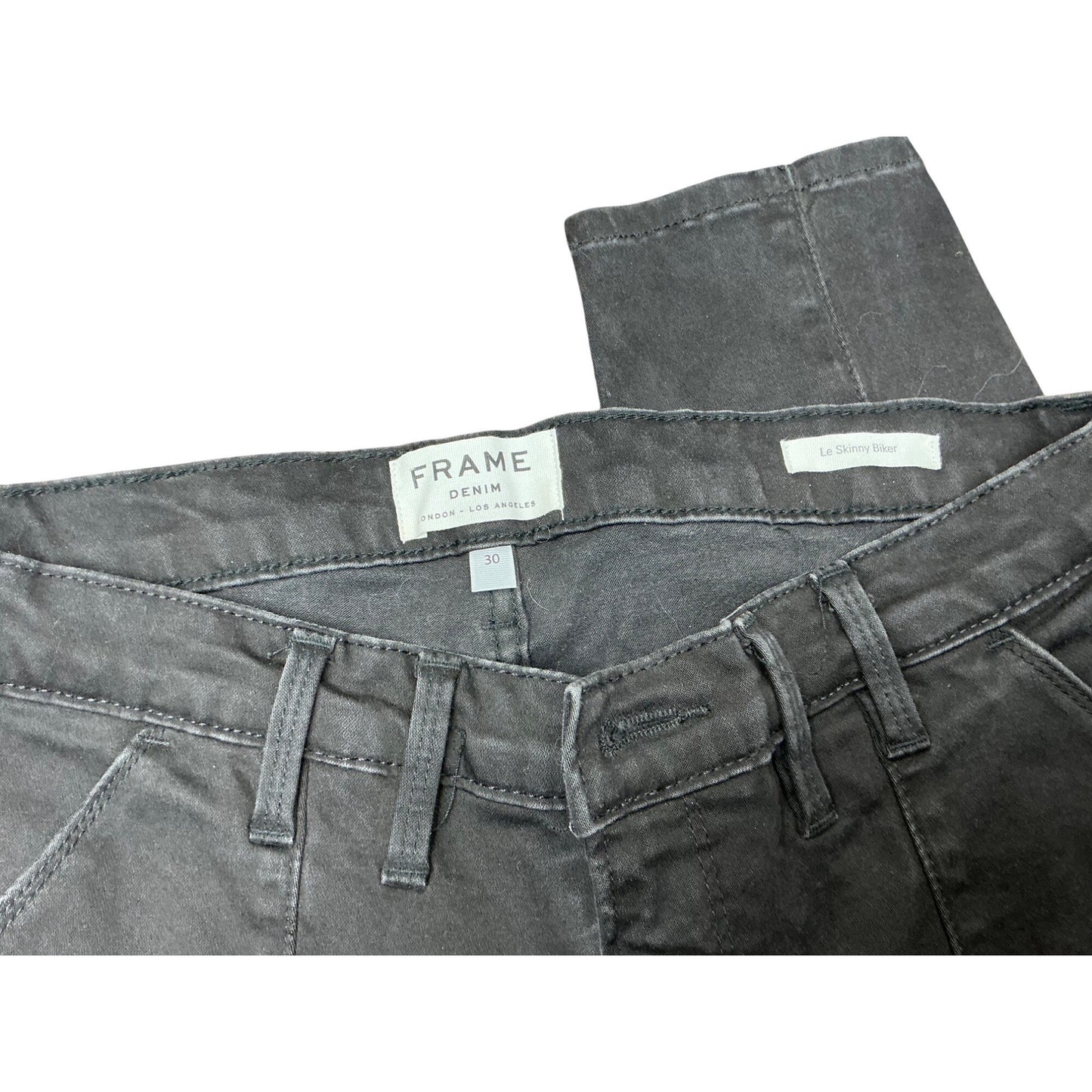 Frame Le Skinny Biker Black Moto Skinny Jeans Size 30