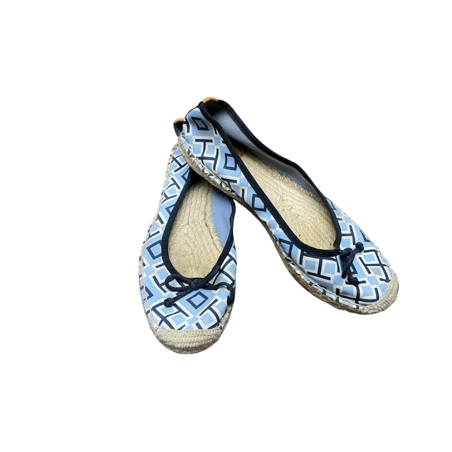 Tory Burch Blue Geometric Print Espadrille Ballet Flats Women’s SZ 7