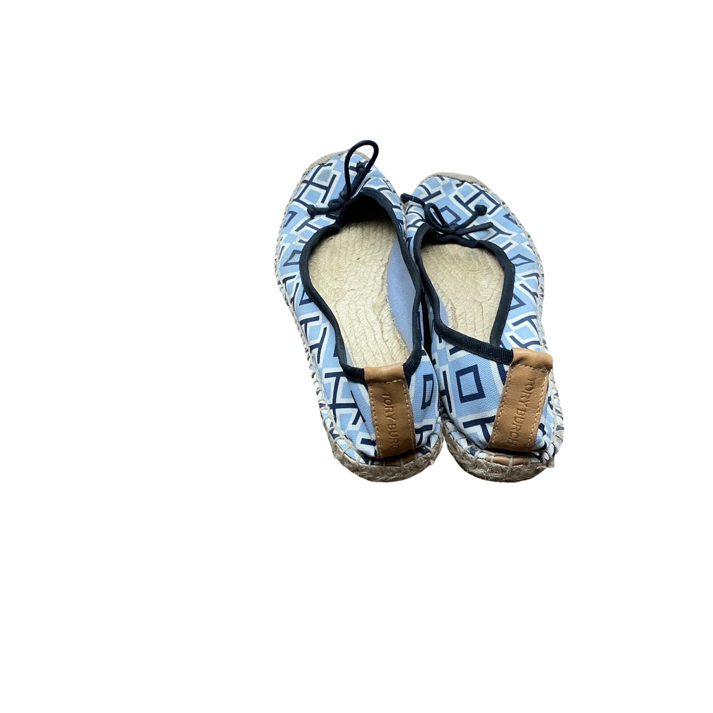 Tory Burch Blue Geometric Print Espadrille Ballet Flats Women’s SZ 7