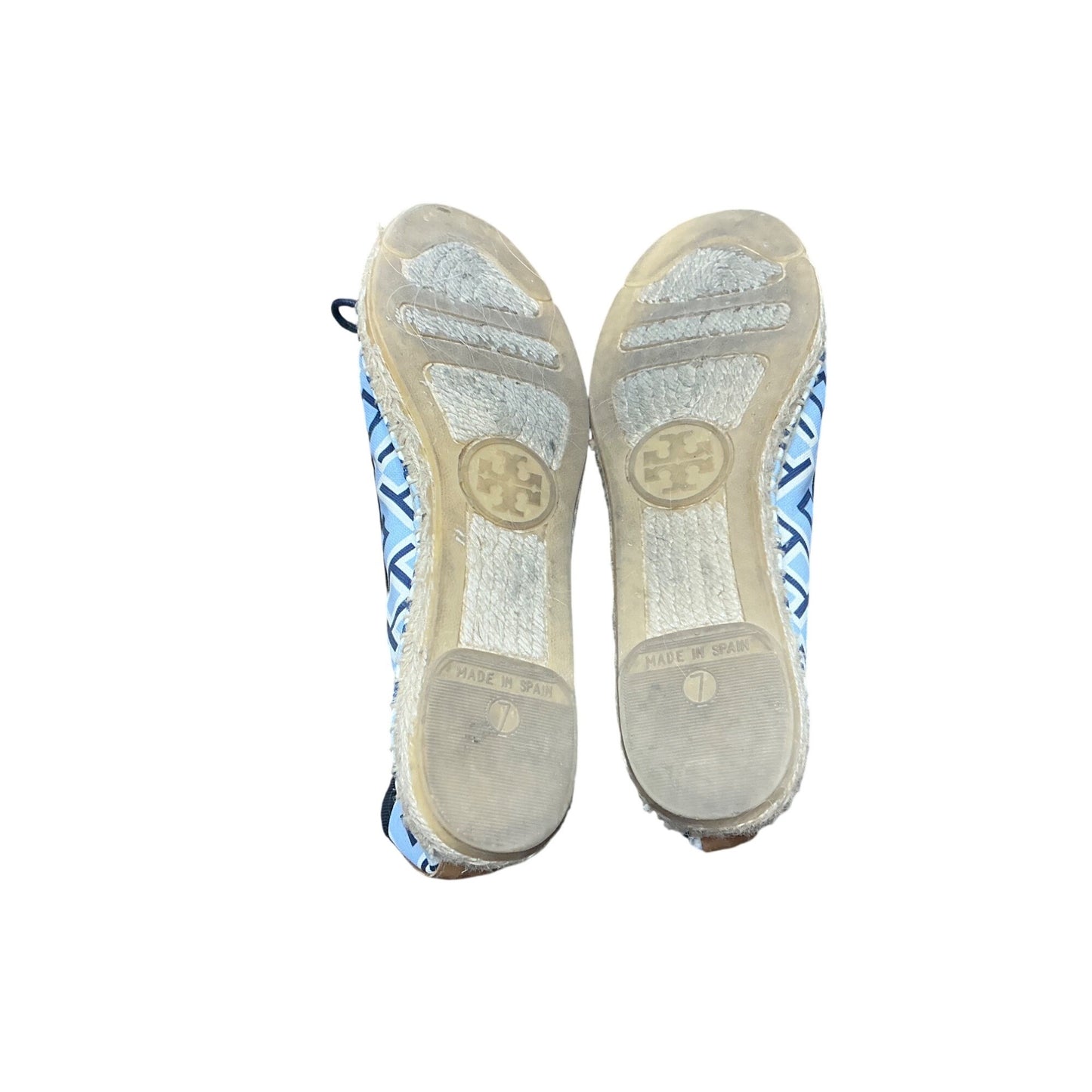 Tory Burch Blue Geometric Print Espadrille Ballet Flats Women’s SZ 7