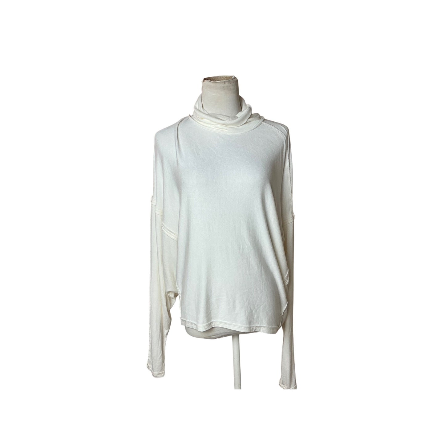 We The Free Free People Ivory Cowl Neck Long Sleeve Top Sz PS