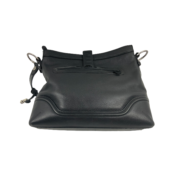 Brighton Black Woven Leather Crossbody Bag Buckle Detail Designer Shoulder Purse