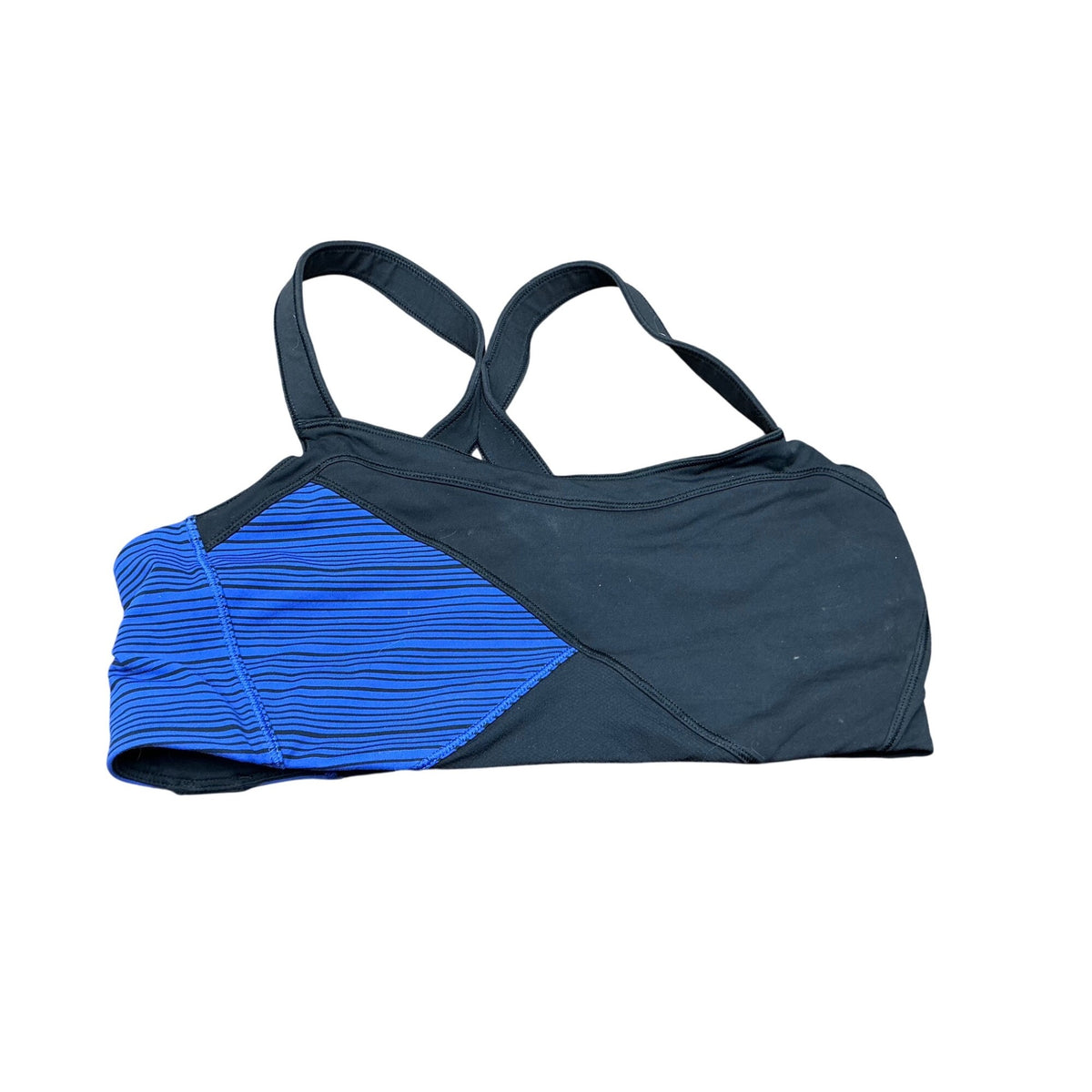 Lululemon Women’s Black Blue Colorblock Athletic Tank Top Built-In Bra Size 10