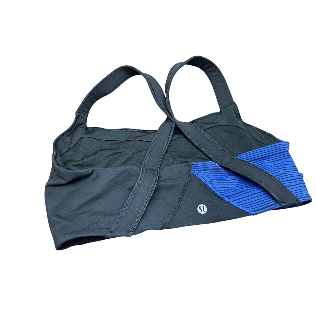 Lululemon Women’s Black Blue Colorblock Athletic Tank Top Built-In Bra Size 10
