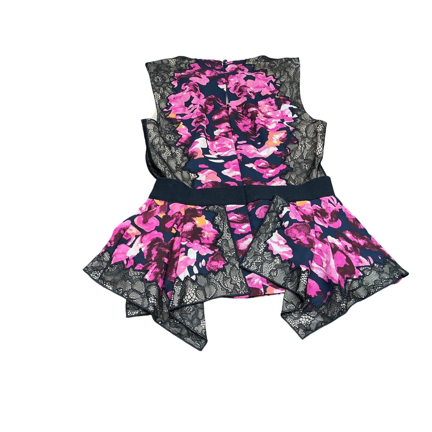 BCBG Max Azria Floral Lace Peplum Cocktail Dress  Sz XS