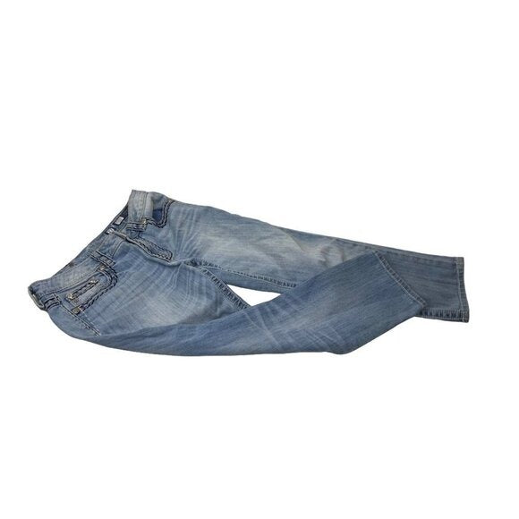 Miss Me Boyfriend Capri Jeans Sz 27 Light Wash Distressed Y2K