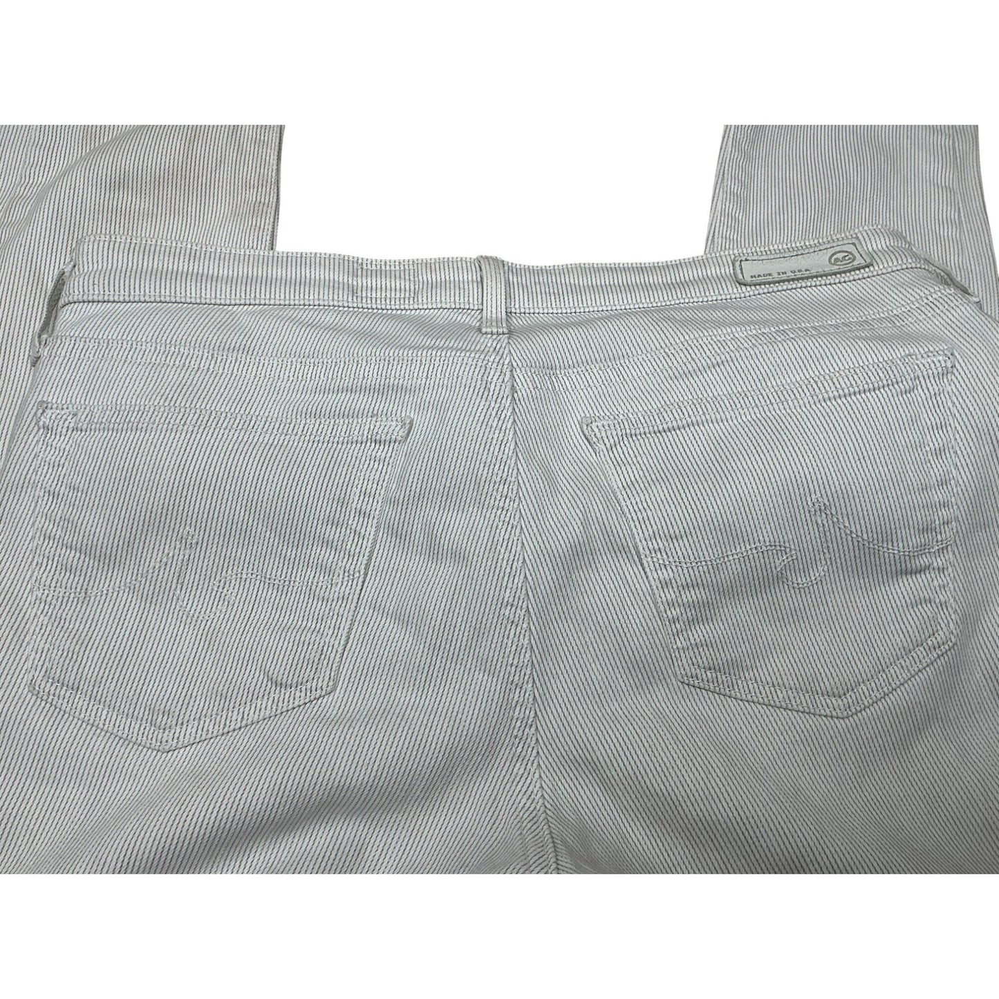 AG Adriano Goldschmied Gray White Pinstripe Skinny Jeans Women’s Size 27R