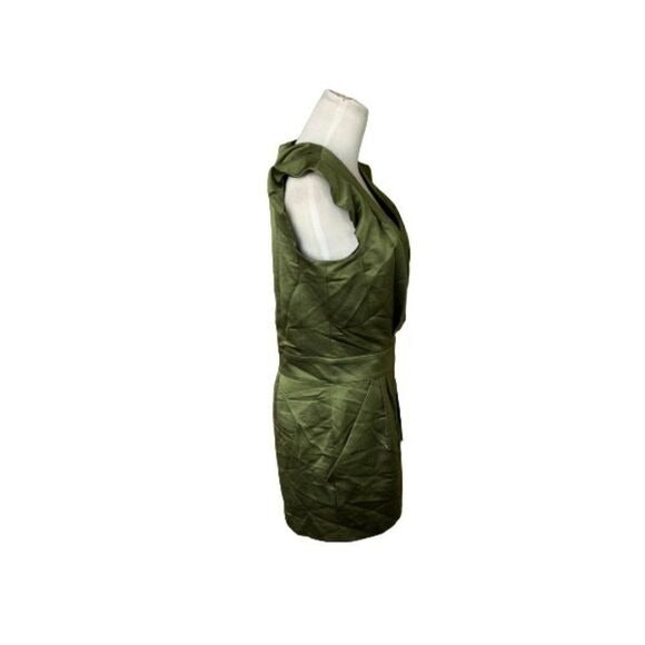 Rachel Rachel Roy Olive Green Satin Wrap Romper Chic Sz 6