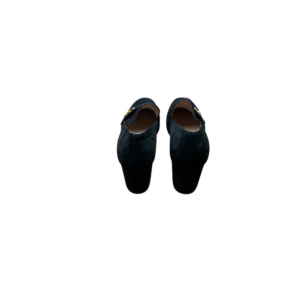 Stuart Weitzman Women’s Black Suede Loafers Gold Detail Flats Size 8.5