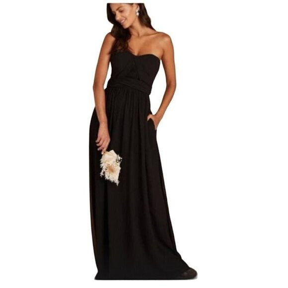 NWT Birdy Grey Navy Convertible Halter Maxi Dress Sz L