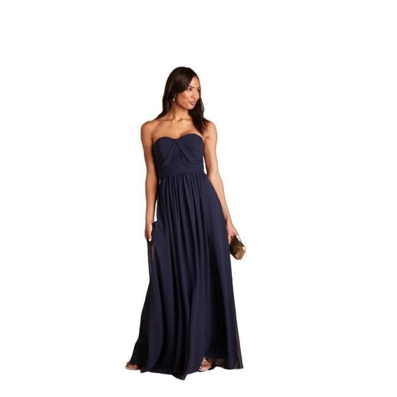 NWT Birdy Grey Navy Convertible Halter Maxi Dress Sz L