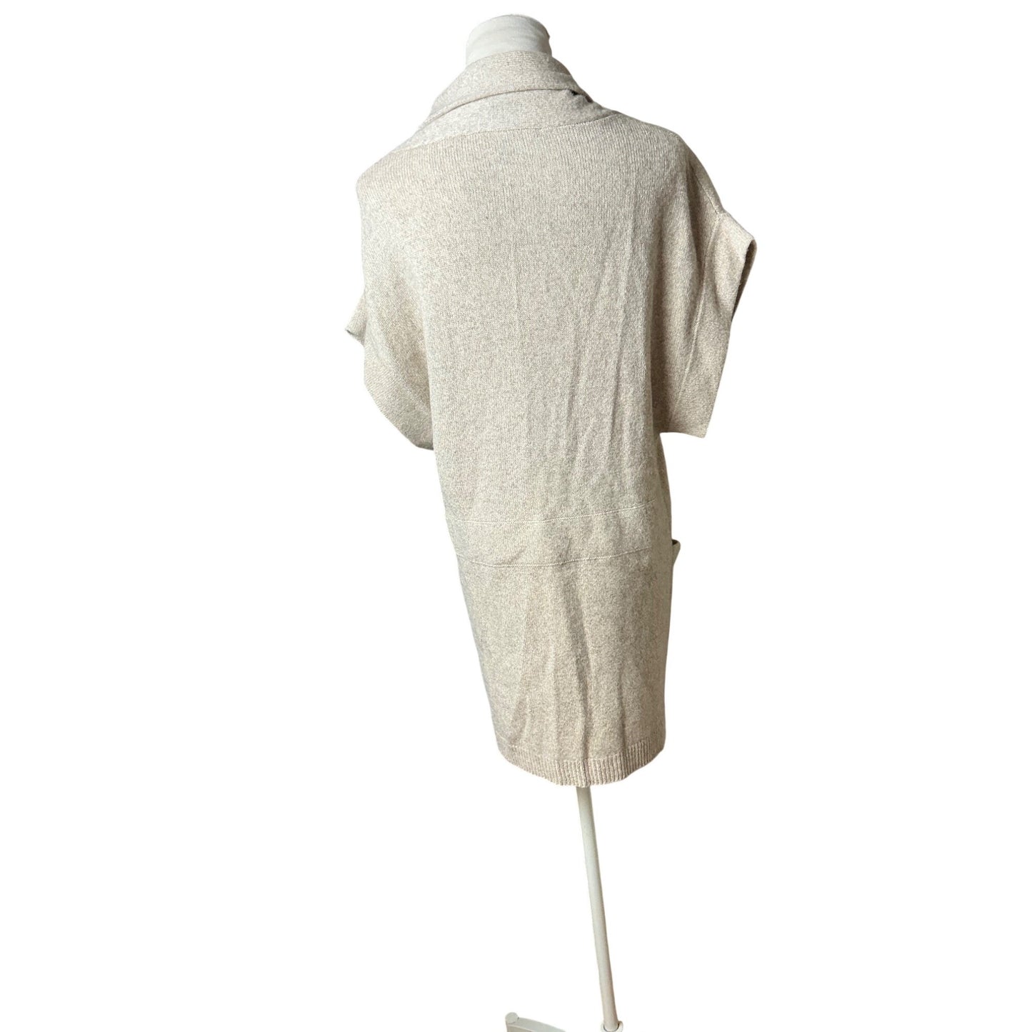 Cynthia Steffe Wool Blend Long Sweater Vest Dress Oatmeal Double Breasted Size XS